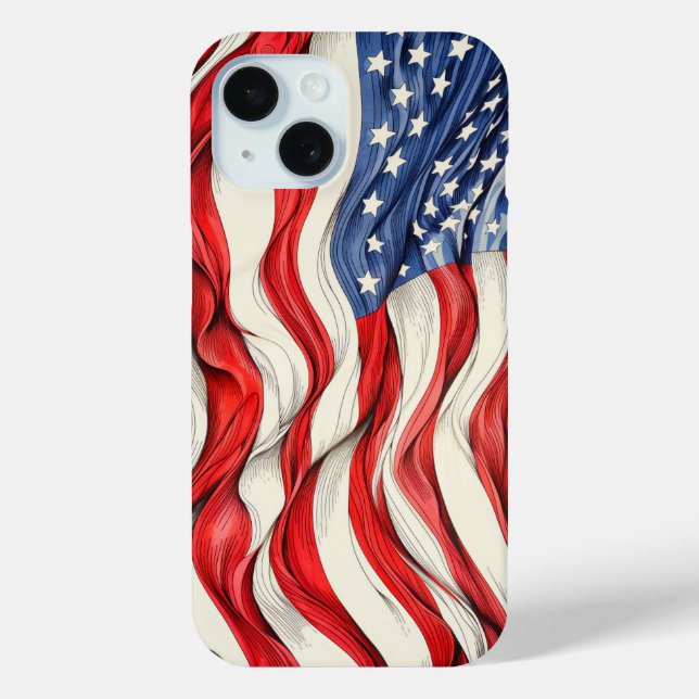 Amerikanische Fahne der Vereinigten Staaten Case-Mate iPhone Hülle (Rückseite)
