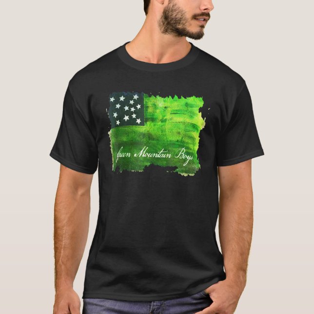 Amerikanische Fahne Grüne Jungen Militärvermont T-Shirt (Vorderseite)