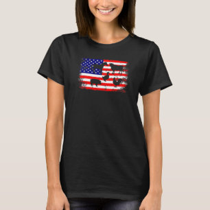 Amerikanische Fahne Hühnerpferd Schweineküppelfarm T-Shirt