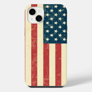 Amerikanische Fahne im Zeitalter verblasst iPhone 14 Plus Hülle
