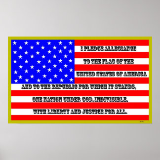Amerikanische Fahne mit Loyalität Poster