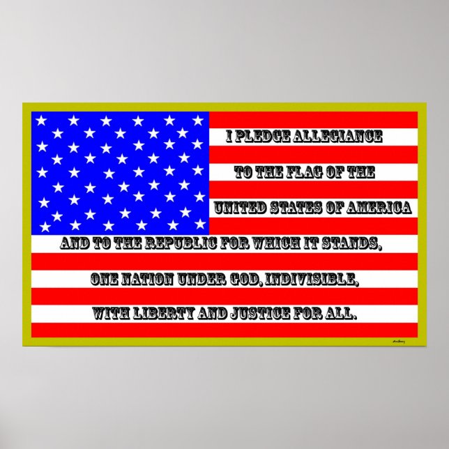 Amerikanische Fahne mit Loyalität Poster (Vorne)