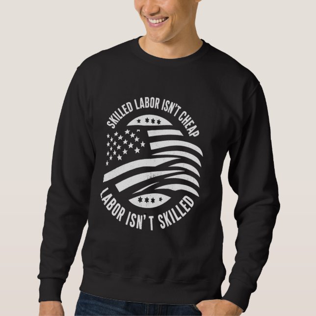 Amerikanische Fahne qualifizierte Arbeitskräfte is Sweatshirt (Vorderseite)
