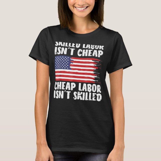 Amerikanische Fahne qualifizierte Arbeitskräfte is T-Shirt (Vorderseite)