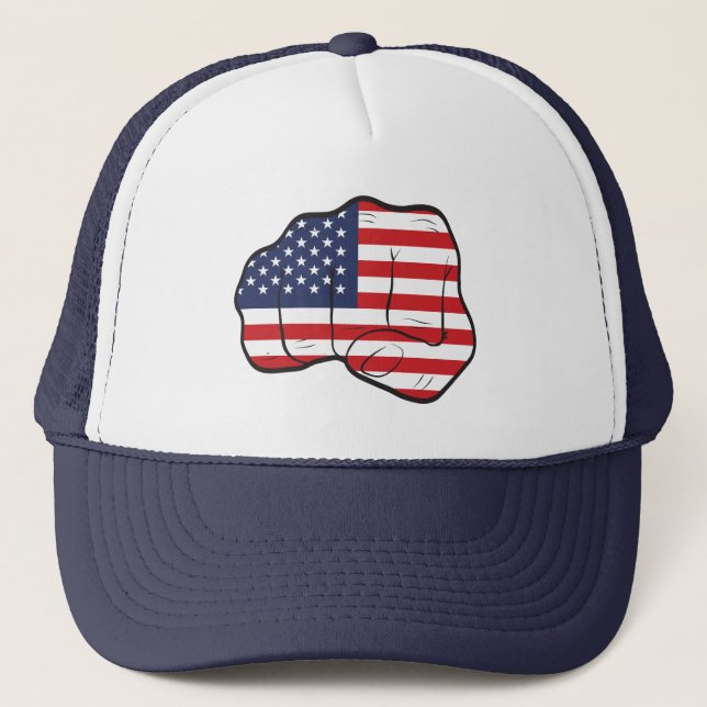 Amerikanische Fahne Truckerkappe (Vorderseite)