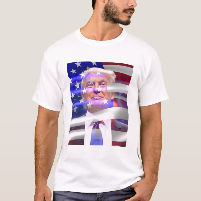 Amerikanische Fahne Trump 2020 T-Shirt (Vorderseite)
