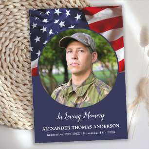Amerikanische Fahne Veteran Beileid Militärische B Dankeskarte