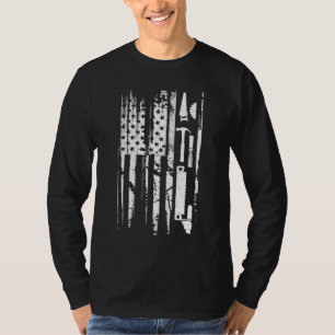 Amerikanische Fahne Woodworking Gift Carpenter Hol T-Shirt
