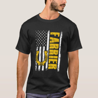 Amerikanische Farrier USA Flaggenpferd Shoeing Hoo T-Shirt