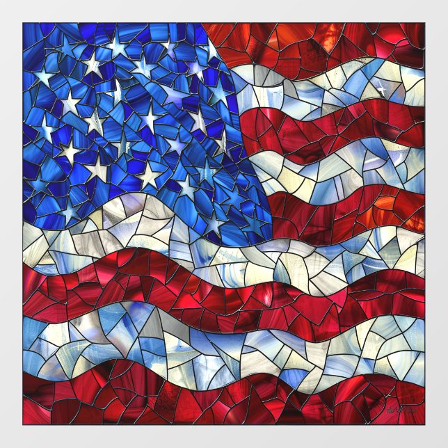 Amerikanische Flag gestanztes Glas Fensterklammer Fensteraufkleber (Blatt)