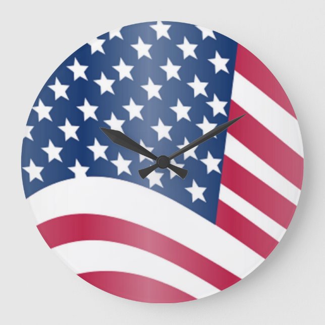 AMERIKANISCHE FLAG GROßE WANDUHR (Vorderseite)