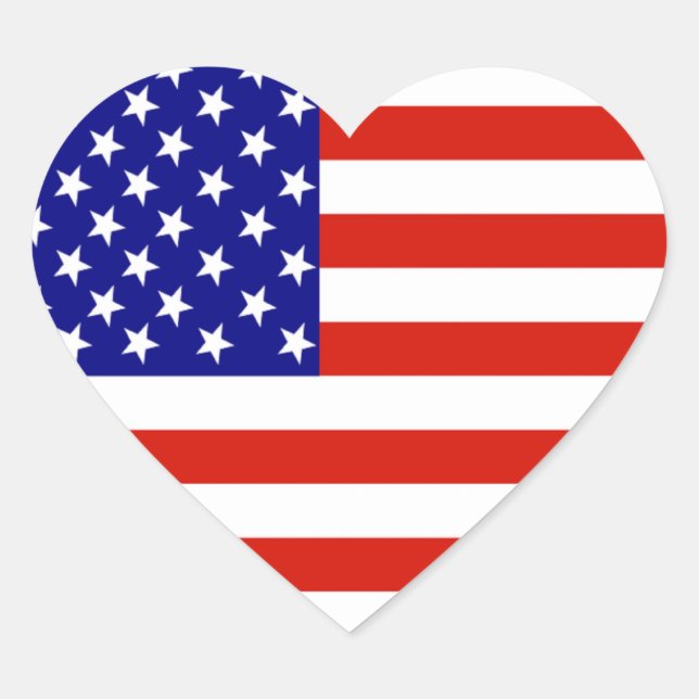 AMERIKANISCHE FLAG Herz-Aufkleber (Vorderseite)
