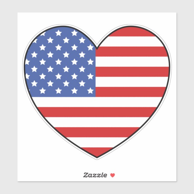 Amerikanische Flag-Herzform Aufkleber (Blatt)