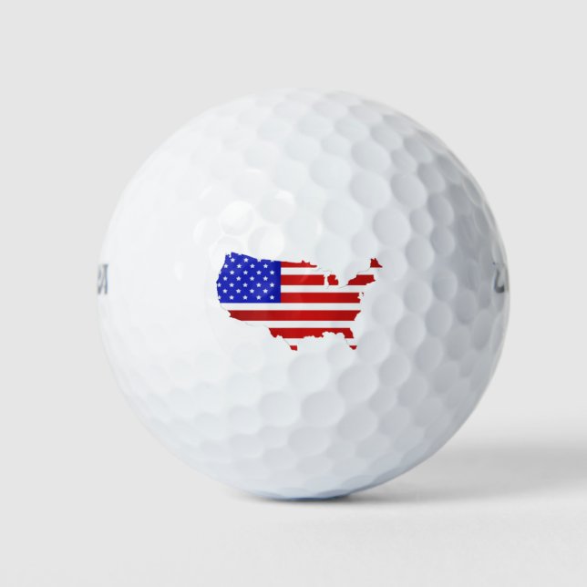Amerikanische Flag-Karte der USA Golfball (Vorderseite)