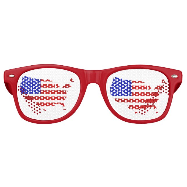 Amerikanische Flag-Karte der USA Partybrille (Vorderseite)