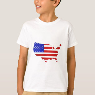 Amerikanische Flag-Karte der USA T-Shirt