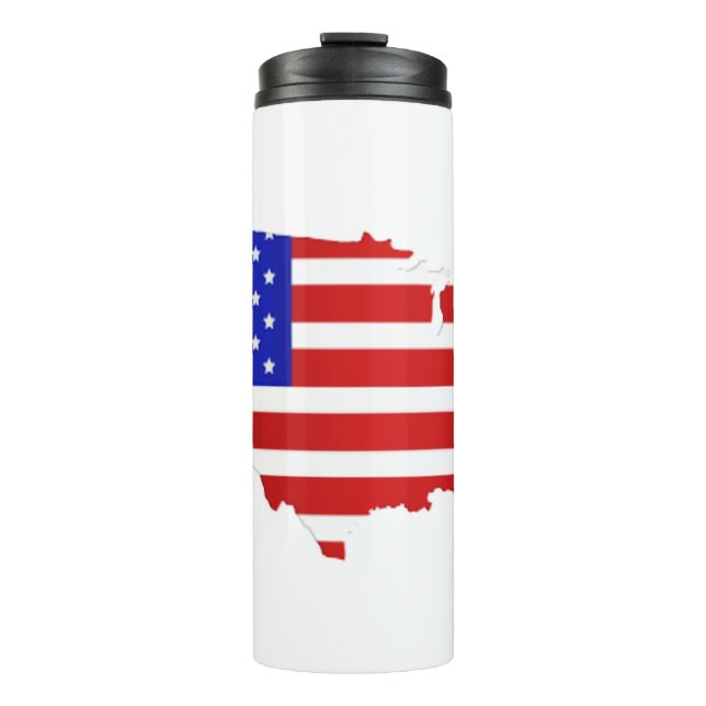 Amerikanische Flag-Karte der USA Thermosbecher (Vorderseite)