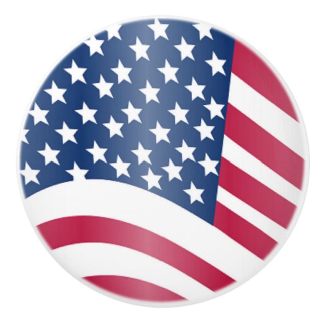 AMERIKANISCHE FLAG KERAMIKKNAUF (Vorderseite)