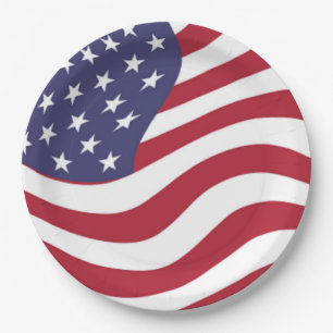 AMERIKANISCHE FLAG PAPPTELLER