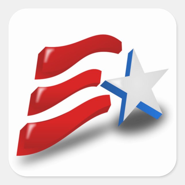 AMERIKANISCHE FLAG QUADRATISCHER AUFKLEBER (Vorderseite)