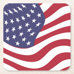 AMERIKANISCHE FLAG RECHTECKIGER PAPPUNTERSETZER