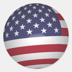 AMERIKANISCHE FLAG RUNDER AUFKLEBER
