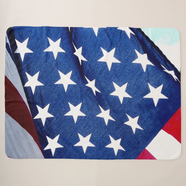 AMERIKANISCHE FLAG SHERPADECKE (Vorderseite (Horizontal))