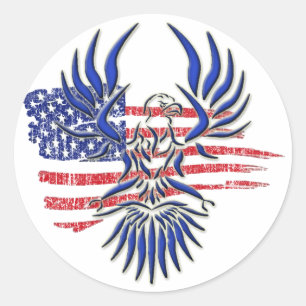 AMERIKANISCHE FLAG UND EGFL RUNDER AUFKLEBER