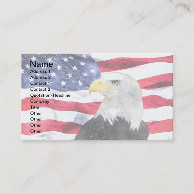 AMERIKANISCHE FLAG UND EGFL VISITENKARTE (Vorderseite)