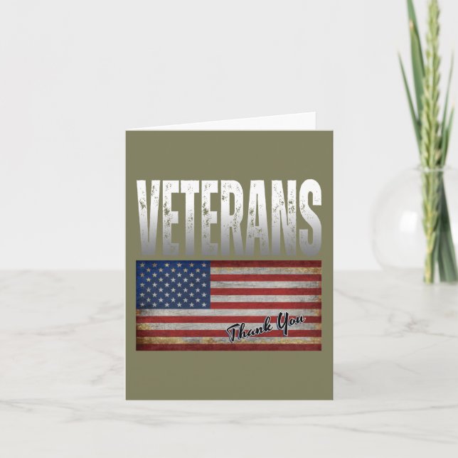 AMERIKANISCHE FLAG VETERANS DANKE IHNEN 4. JULI EINLADUNG (Vorderseite)