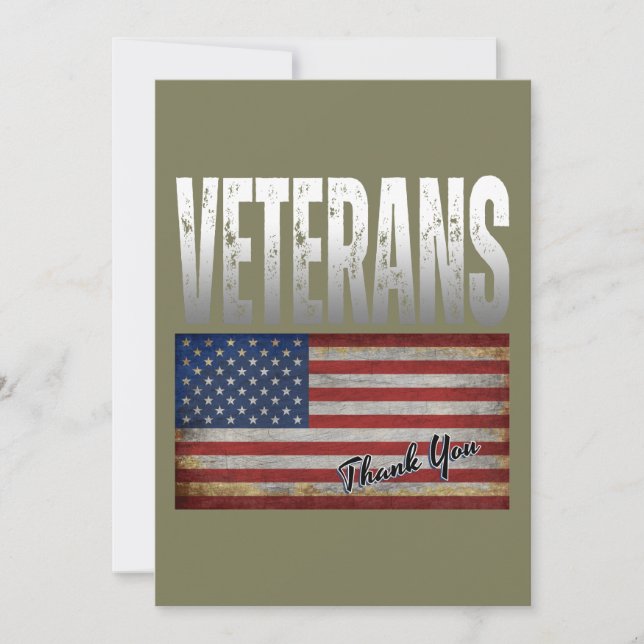 AMERIKANISCHE FLAG VETERANS DANKE IHNEN 4. JULI EINLADUNG (Vorderseite)