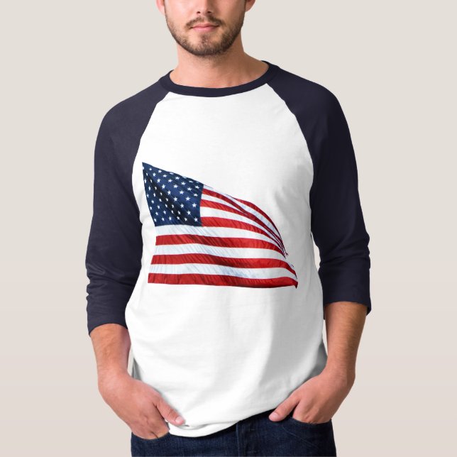 Amerikanische Flagge 2412 T-Shirt (Vorderseite)