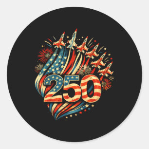 Amerikanische Flagge 250 Jahre 1776-2026 250. Gebu Runder Aufkleber