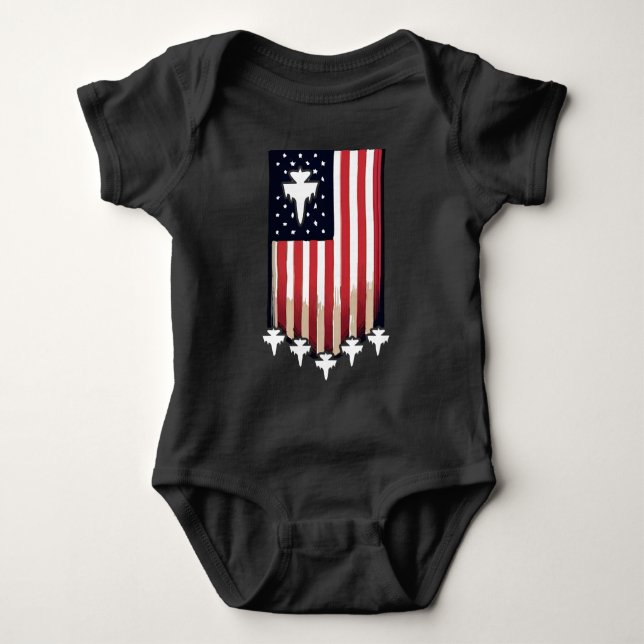 Amerikanische Flagge 4. Juli-65079 Baby Strampler (Vorderseite)