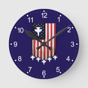 Amerikanische Flagge 4. Juli-65079 Runde Wanduhr