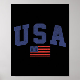 Amerikanische Flagge 4. Juli Americana kühl blau Poster