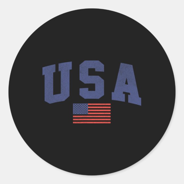 Amerikanische Flagge 4. Juli Americana kühl blau Runder Aufkleber (Vorderseite)