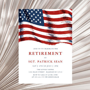 Amerikanische Flagge 4. Juli Army Retirement Einladung