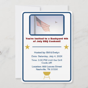Amerikanische Flagge 4. Juli barbeque Einladung