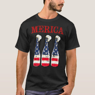 Amerikanische Flagge 4. Juli Bier trinken 3 T-Shirt
