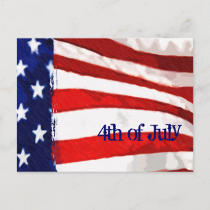 Amerikanische Flagge 4. Juli Einladungspostkarte