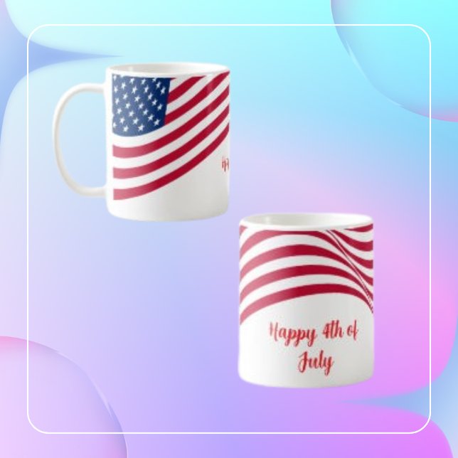 Amerikanische Flagge 4. Juli Kaffeetasse (Von Creator hochgeladen)