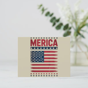 Amerikanische Flagge 4. Juli Merica Postkarte