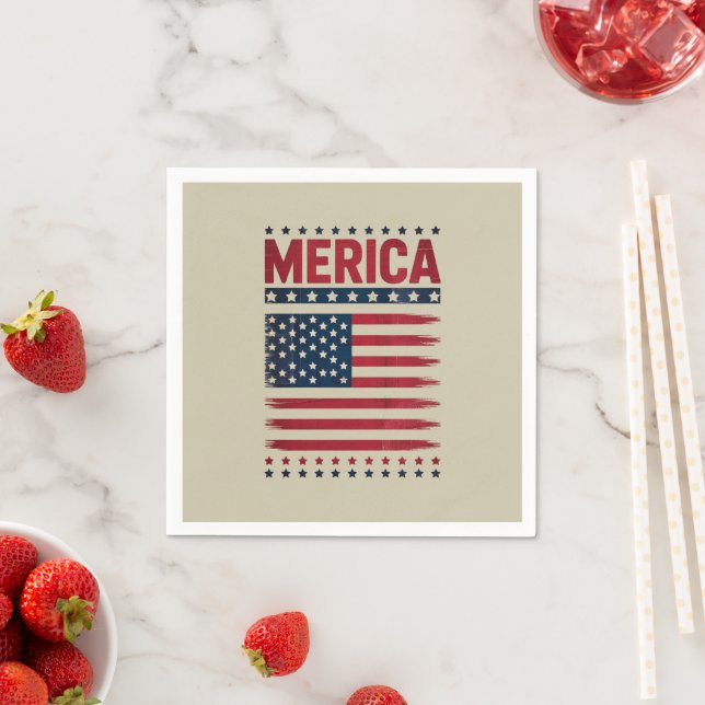 Amerikanische Flagge 4. Juli Merica Serviette (Beispiel)