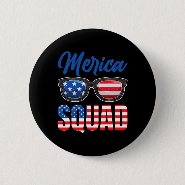 Amerikanische Flagge 4. Juli Merica Squad Button (Vorderseite)