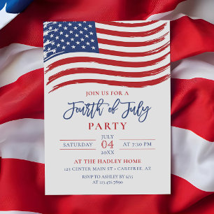 Amerikanische Flagge 4. Juli Party Einladung