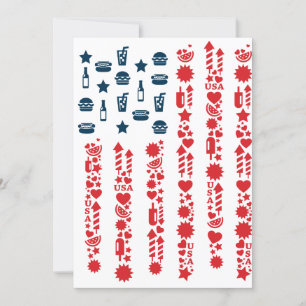 amerikanische Flagge 4. Juli Picknick Einladung