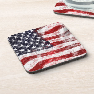 Amerikanische Flagge, 4. Juli Set der Untersetzer