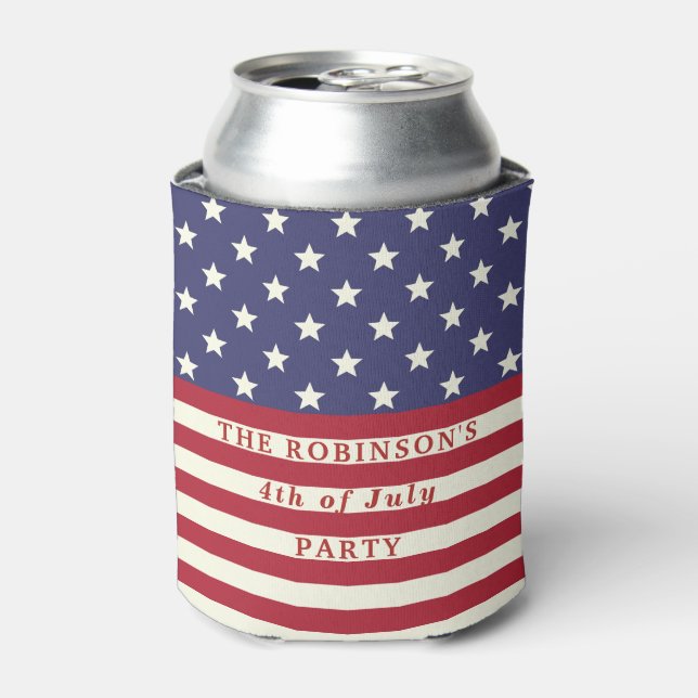 Amerikanische Flagge 4. Juli US Flagge Custom Dosenkühler (Kanne Vorderseite)