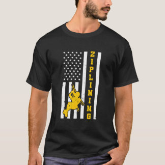 Amerikanische Flagge 4. Juli USA Ziplining T-Shirt
